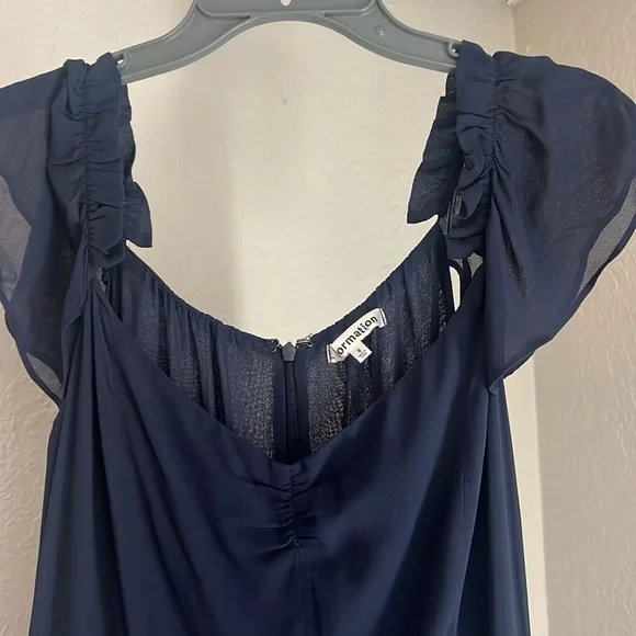 Reformation Butterfly dress in navy blue - Picture 5 of 5